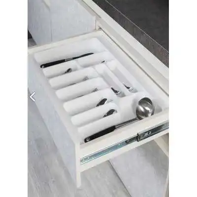 RANGE COUVERTS EN PLASTIQUE POUR TIROIR DE CUISINE BLANC 60CM STARAX STARAX - 1