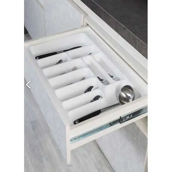 RANGE COUVERTS EN PLASTIQUE POUR TIROIR DE CUISINE BLANC 60CM STARAX