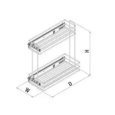 DISTRIBUTEUR DE DÉTERGENT AVEC RAILS TÉLESCOPIQUES LATÉRAUX  DROITE 25CM STARAX STARAX - 1