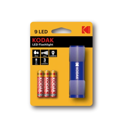 TORCHE 9 LED BLEU 46 LUMENS AVEC 3 PILES KODAK KODAK - 1