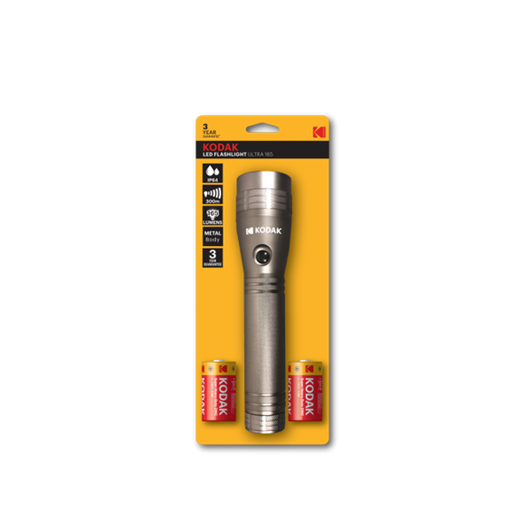 TORCHE LED ULTRA 165 LUMENS AVEC 2 PILES KODAK