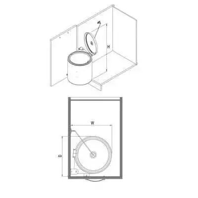 POUBELLE AVEC COUVERCLE 40CM EN INOX 10L STARAX STARAX - 2