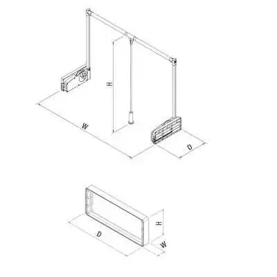 ÉLÉVATEUR DE GARDE-ROBE GRIS S-6013 STARAX STARAX - 3