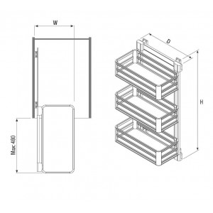 COLONNE PORTE VETEMENTS 3 PANIERS CÔTÉ GAUCHE S-6271 STARAX STARAX - 2