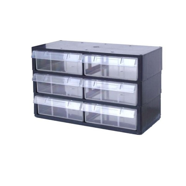 BLOC DE 6 TIROIRS TRANSPARENT DIMENSIONS TIROIRS 20,5×7,5×20CM ELSO