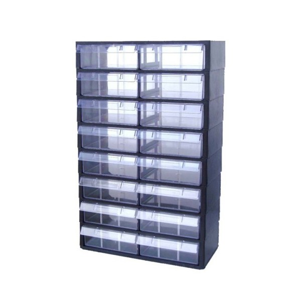 BLOC DE 16 TIROIRS TRANSPARENT PL DIMENSIONS TIROIRS 20,5×7,5×20CM ELSO