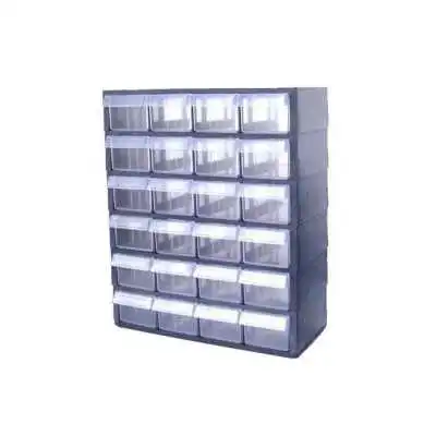 BLOC DE 24 TIROIRS TRANSPARENT PP DIMENSIONS TIROIRS 5×7,5×15CM ELSO ELSO - 1