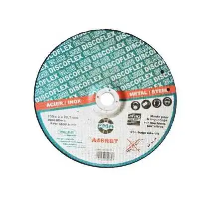 DISQUE COUPE 230*2*22.2 BOMBE POUR ACIER ET INOX BLUE LINE