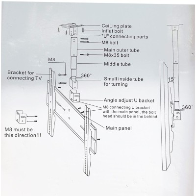 SUPPORT TV LCD PLAFOND TOP-SAT TOP-SAT - 3