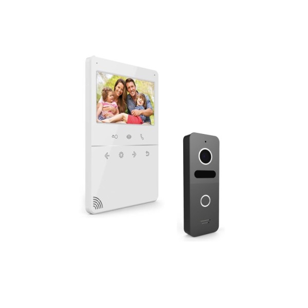 VIDEOPHONE STELLA X1 MONITEUR BLANC 4,3'' AVEC PLAQUE DE RUE LOTUS SOMEF