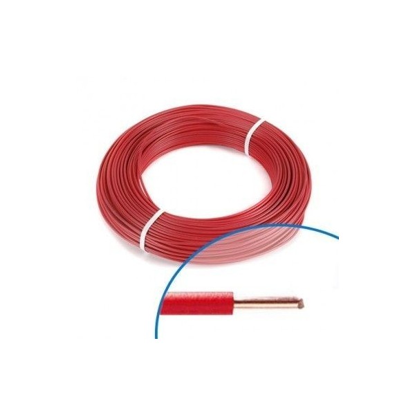 FIL RIGIDE H07VU2.5 ROUGE 100M