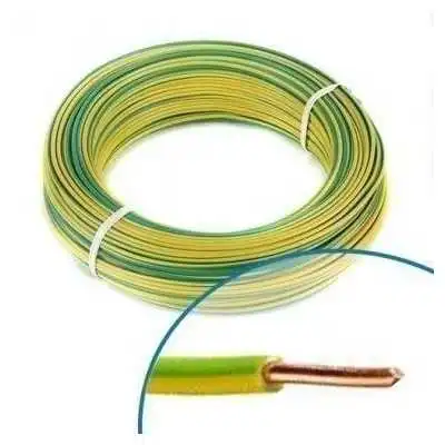 FIL RIGIDE H07VU4 VERT JAUNE 100M - 1