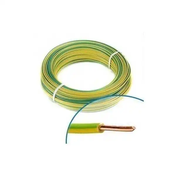 FIL RIGIDE H07VU6 VERT JAUNE 100M