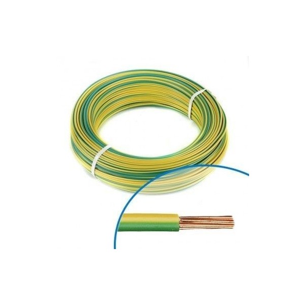 FIL SOUPLE H07VK2.5 VERT JAUNE 100M