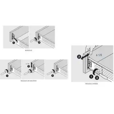LOT DE 2 ATTACHES FAÇADE POUR COULISSE METABOX BLUM BLUM - 2