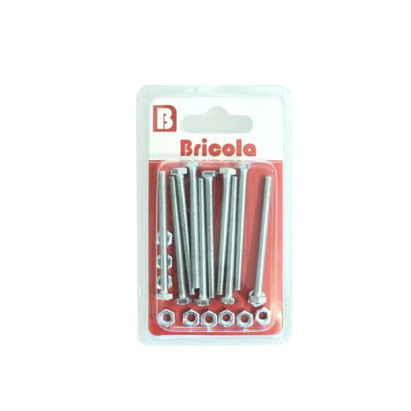 LOT DE 10 BOULONS TETE HEXAGONALE M4*50MM BRICOLA