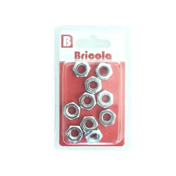 LOT DE 10 ÉCROU HEXAGONALE M8 BRICOLA