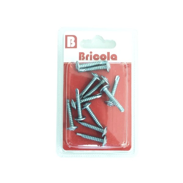 VIS AUTOPERCEUSE TETE CYLINDRIQUE BOMBEE PH ST4.2*25MM ACIER ZINGUE LOT DE 12 BRICOLA