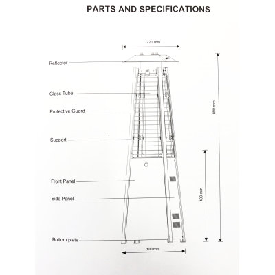 CHAUFFAGE PATIO PYRAMIDE MINI  - 3
