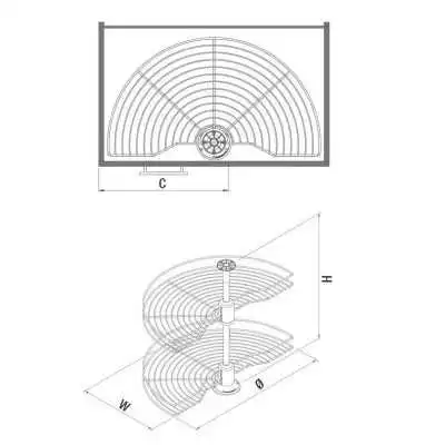 1/2 LUNE 2 PANIERS CHROMÉ S-3011 STARAX marque - 2
