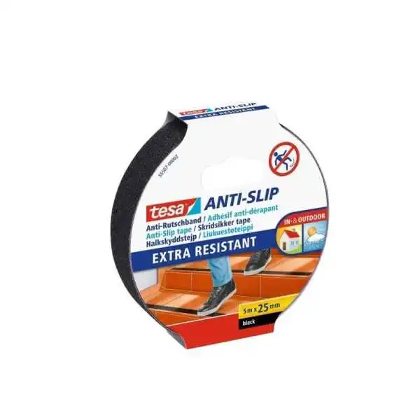ADHÉSIF ANTIDÉRAPANT NOIR 25MMx5M TESA