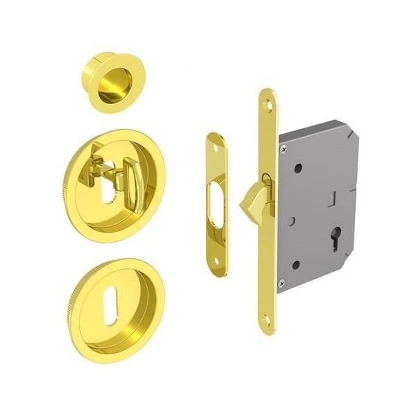 KIT SERRURE À CLÉ POUR PORTE COULISSANTE DORÉ FROSIO BORTOLO