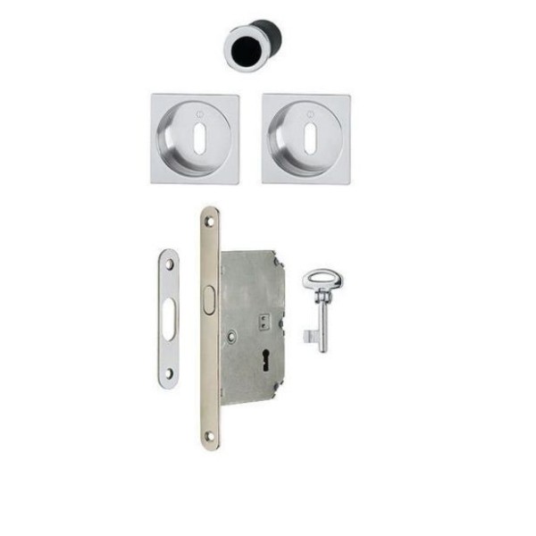 KIT SERRURE À CLÉ POUR PORTE COULISSANTE ARGENT FROSIO BORTOLO