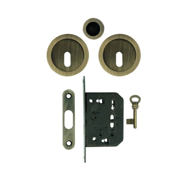 KIT SERRURE À CLÉ POUR PORTE COULISSANTE BRONZE FROSIO BORTOLO