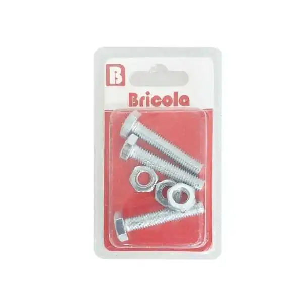 LOT DE 3 BOULON HEXAGONALE M8*40MM BRICOLA