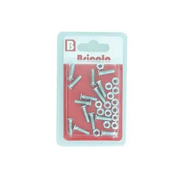 LOT DE 14 BRICOLA BOULON TETE FRAISEE PLATE M4*10MM ACIER ZINGUE