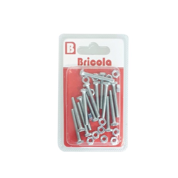 LOT DE 14 BOULON HEXAGONALE M4*30MM ACIER ZINGUE BRICOLA