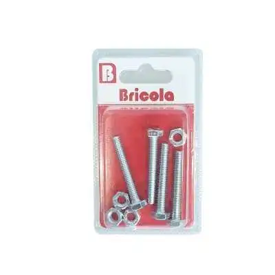 LOT DE 4 BOULONS HEXAGONAUX M6*40MM ACIER ZINGUE BRICOLA BRICOLA - 1