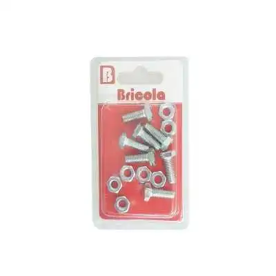 LOT DE 7 BOULON HEXAGONALE M6*16MM AVEC ECROU BRICOLA BRICOLA - 1