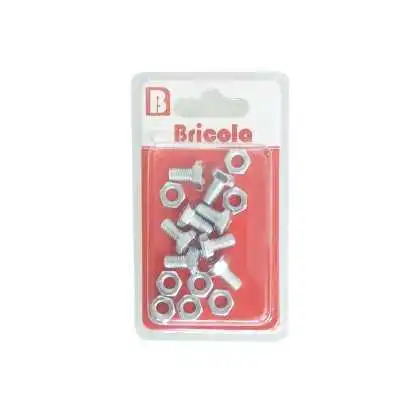 LOT DE 8 BOULON HEXAGONALE M6*10MM AVEC ECROU BRICOLA BRICOLA - 1