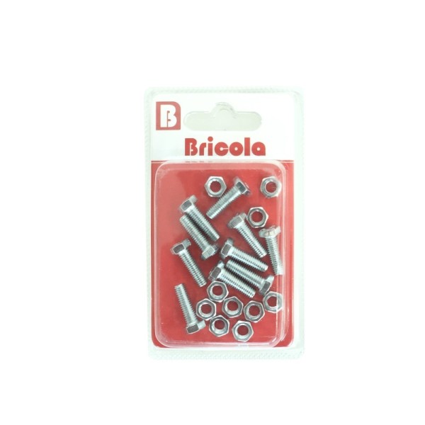 LOT DE 10 BOULON HEXAGONALE M5*16MM ACIER ZINGUE BRICOLA