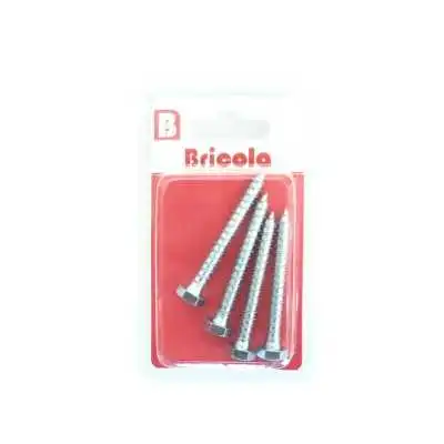 LOT DE 4 TIREFONDS TETE HEXAGONALE 6*50MM BRICOLA BRICOLA - 1