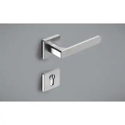 POIGNÉE DE PORTE AVEC ROSACE NANUSQ TROU DE CYLINDRE SATINÉ CEBI CEBI - 2