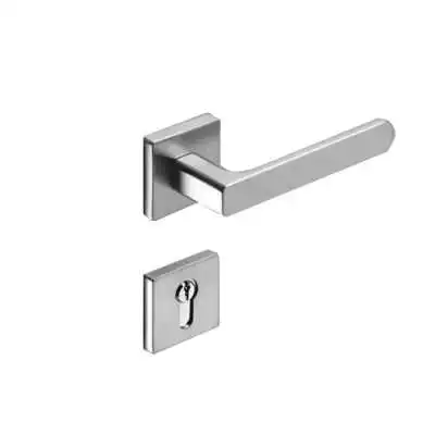 POIGNÉE DE PORTE AVEC ROSACE NANUSQ TROU DE CYLINDRE SATINÉ CEBI CEBI - 1