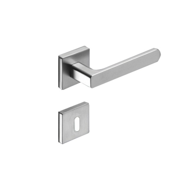 POIGNEE DE PORTE ROSACE NANUSQ MP08 TROU DE CLE SATINE CEBI