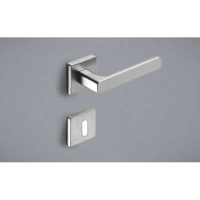 POIGNEE DE PORTE ROSACE NANUSQ MP08 TROU DE CLE SATINE CEBI