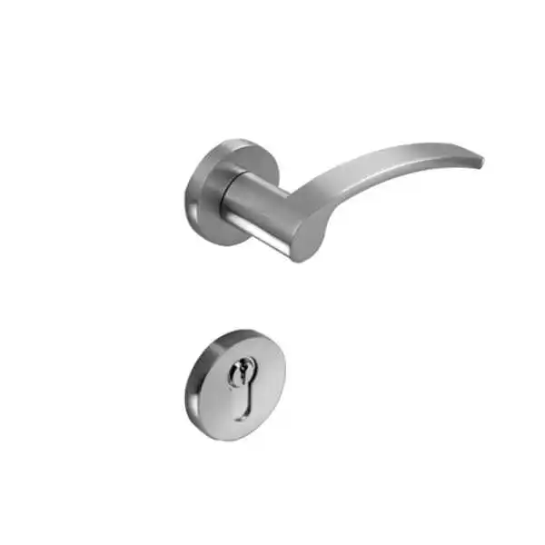 POIGNÉE DE PORTE AVEC ROSACE MIA TROU DE CYLINDRE SATINÉ CEBI