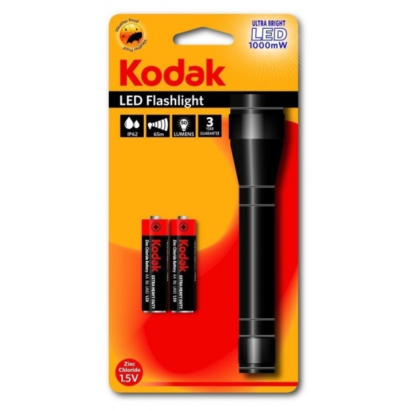 TORCHE LED ROBUSTE 50 LUMENS AVEC 2 PILES KODAK