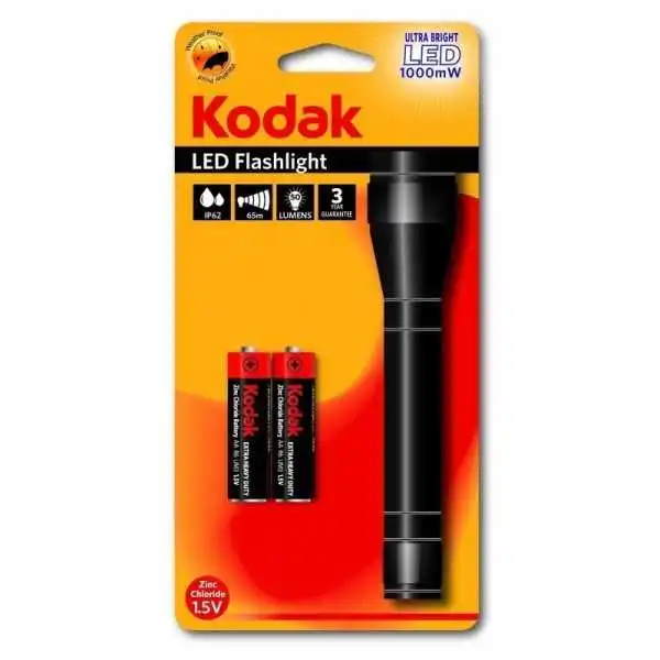 TORCHE LED ROBUSTE 50 LUMENS AVEC 2 PILES KODAK