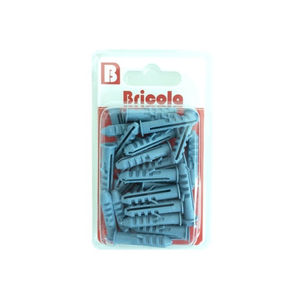 LOT DE 31 CHEVILLES 6MM BLEU BRICOLA