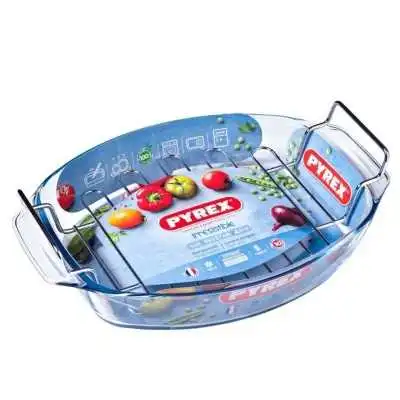 PLAT OVALE 40*28CM AVEC GRILLE PYREX PYREX - 1