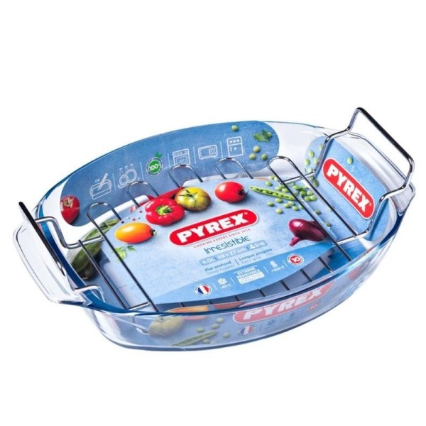 PLAT OVALE 40*28CM AVEC GRILLE PYREX