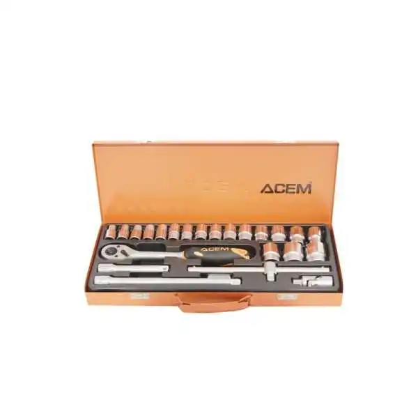 COFFRET DE DOUILLES 1/2" 6PANS ACEM