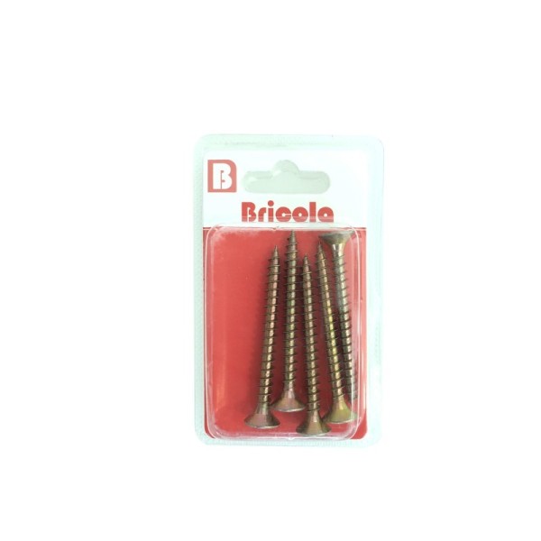 LOT DE 5 VIS BOIS TETE FRAISÉE PLATE 6*60MM BRICOLA