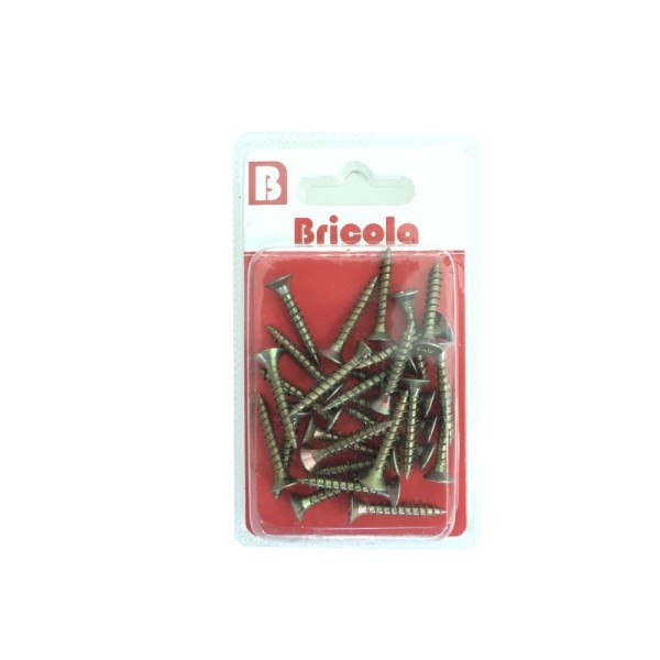 LOT DE 25 VIS BOIS TETE FRAISÉE PLATE 4*30MM BRICOLA