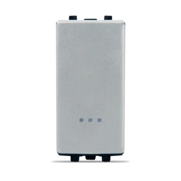 BOUTON POUSSOIR AVEC VOYANT 16A SILVER ALPHA